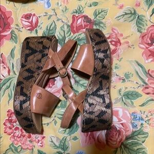Born Brown and Black Wedge Shoes with Elegant Design